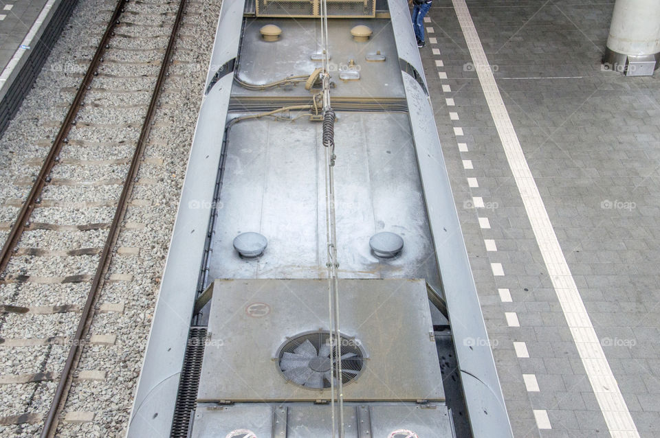 Above View Of A NS Train At Den Haag The Netherlands 2018