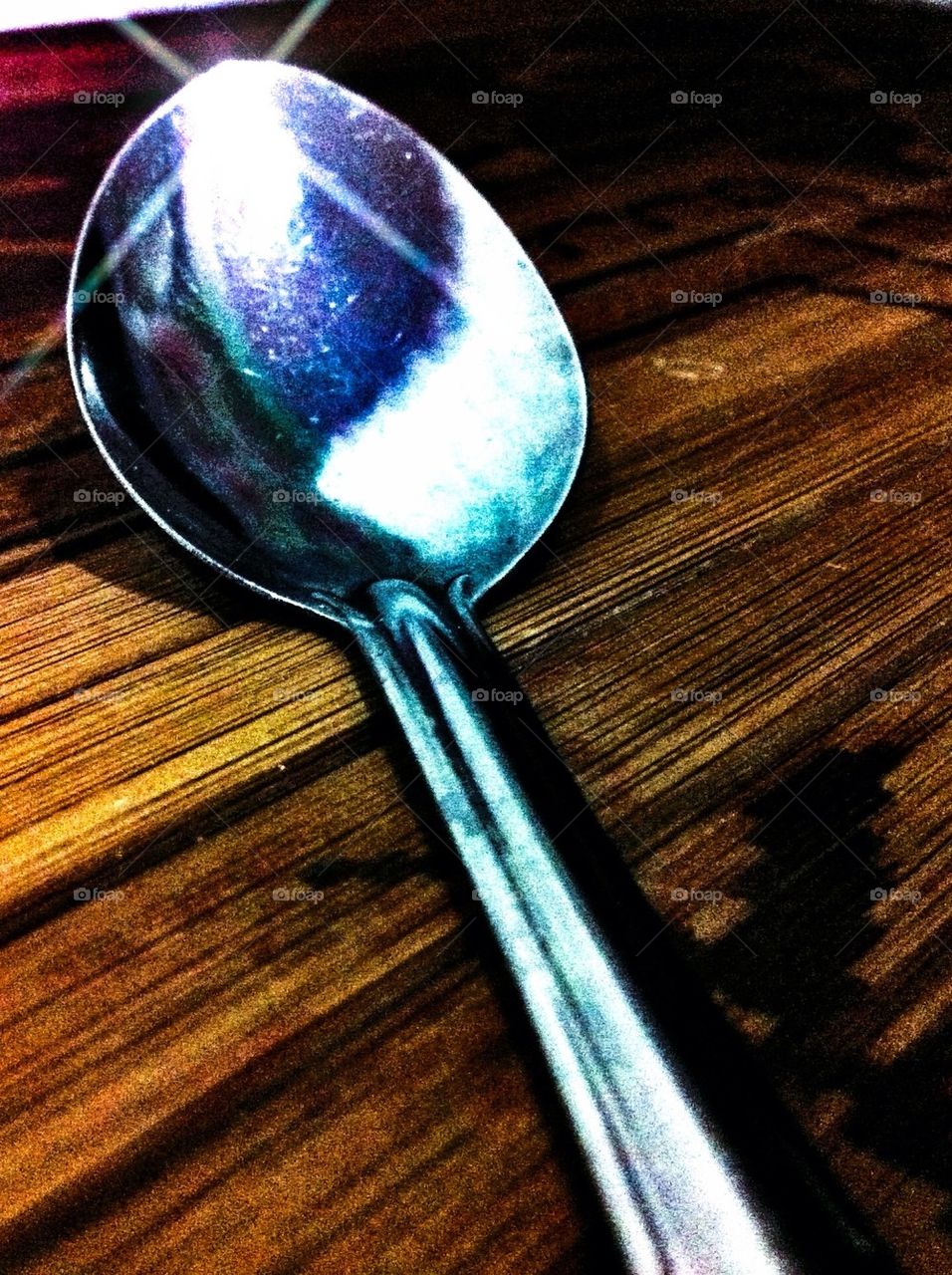 A spoon on table