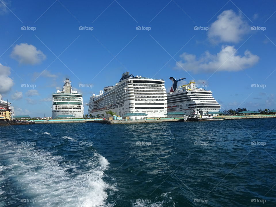 three cruise ships