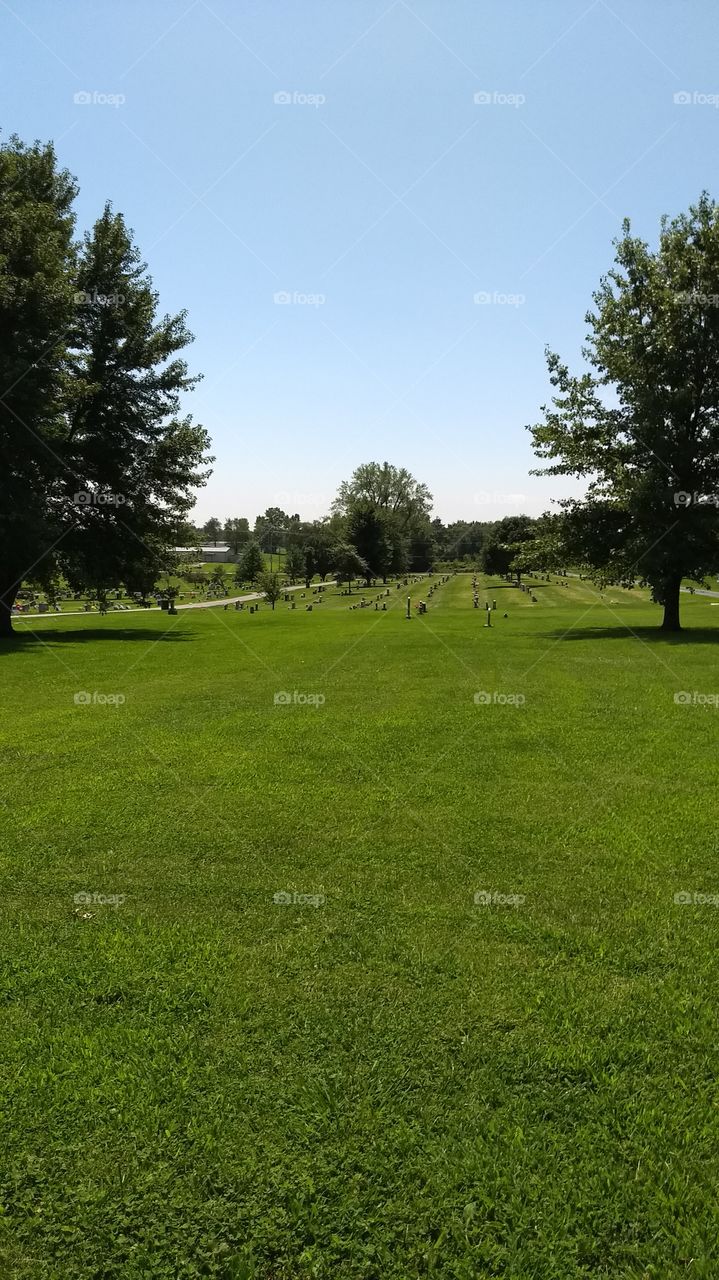 Knob Noster, Missouri cemetery, as seen during the 2017 solar eclipse.