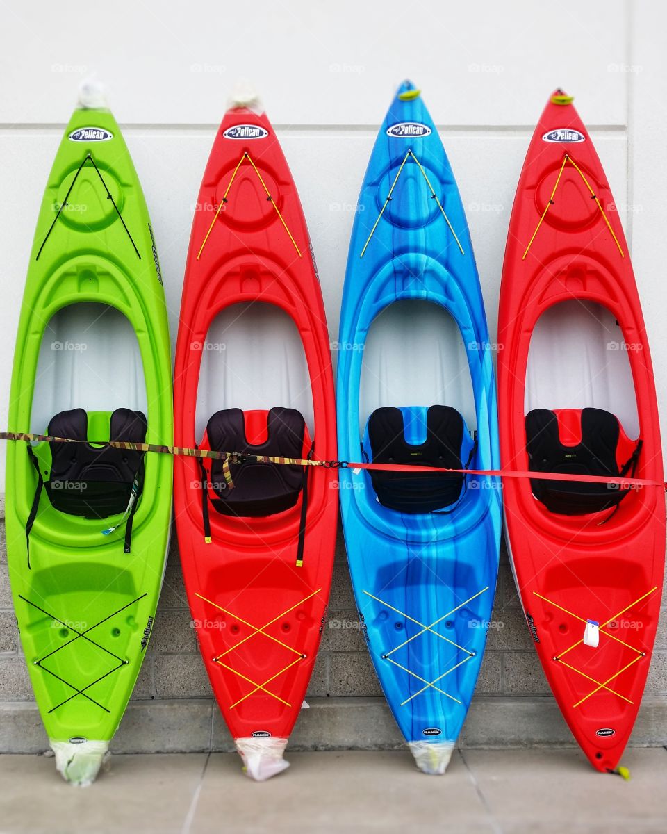 4 Colorful Kayaks