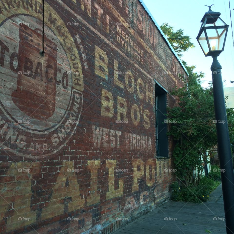 Old tobacco factory brick wall