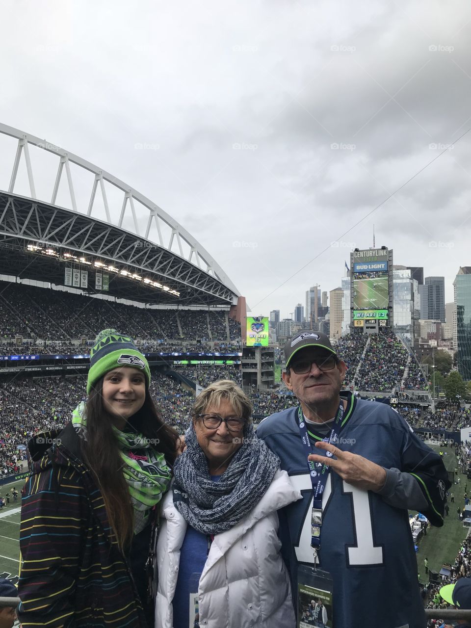 Three generations sharing a game day 
