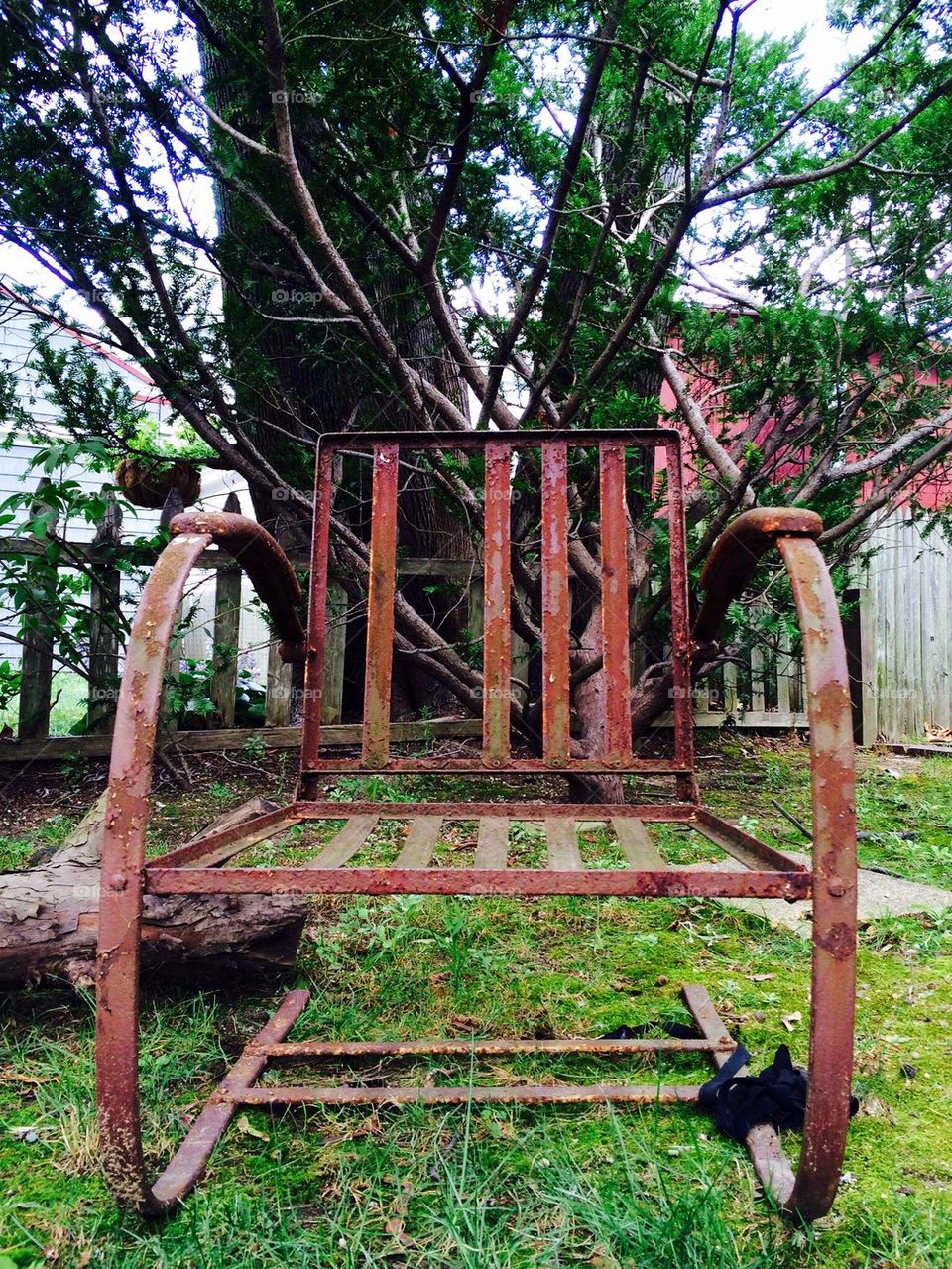 Antique rust chair
