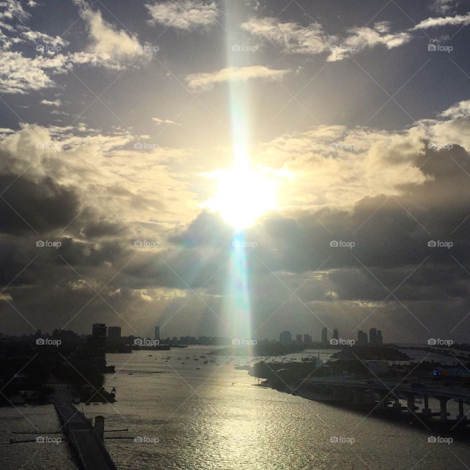Miami sunrise view 