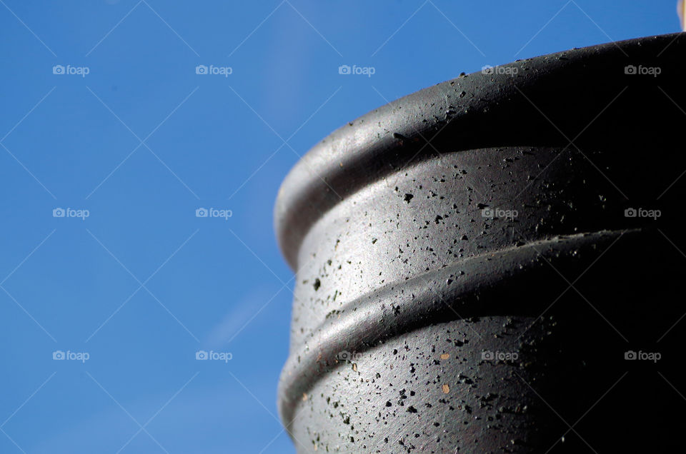 Low angle view of pot against clear blue sky in Berlin, Germany.