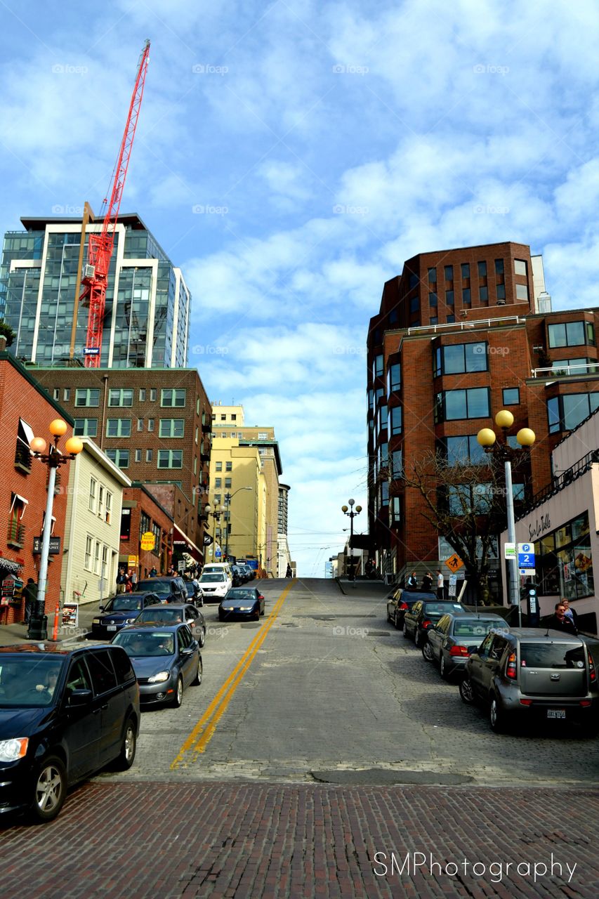 Walking through the city 