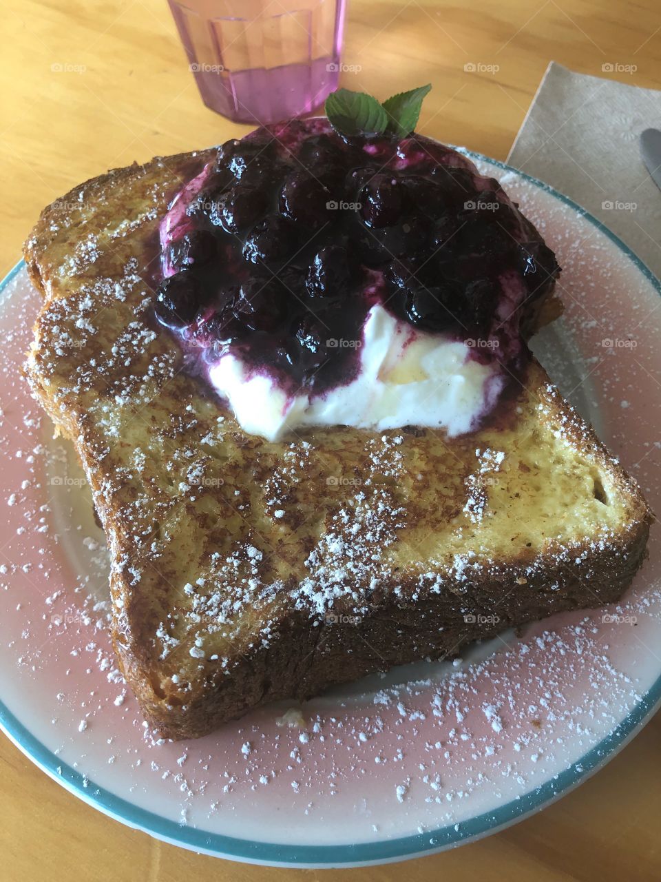 The best breakfasts are homemade in a little cafe in Columbus where all the ingredients are fresh! This French toast was out of this world!