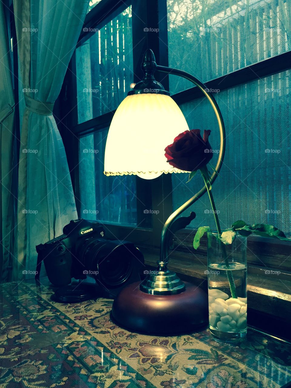 Old lamp and Camara . Old lamp and Canon Camara 