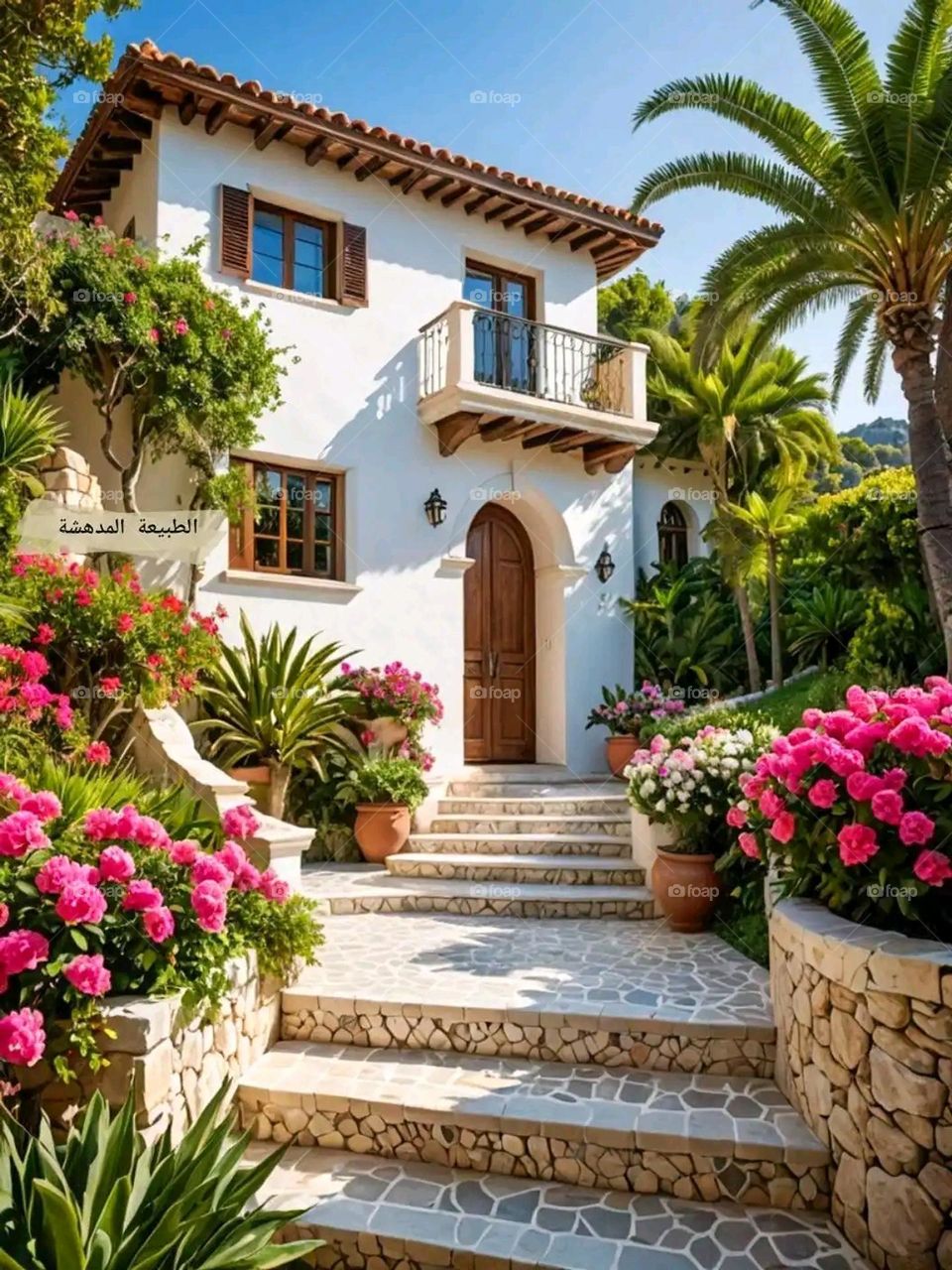 Glory be to God, the magnificent and picturesque view and the natural green trees are a view that is nothing more wonderful than it