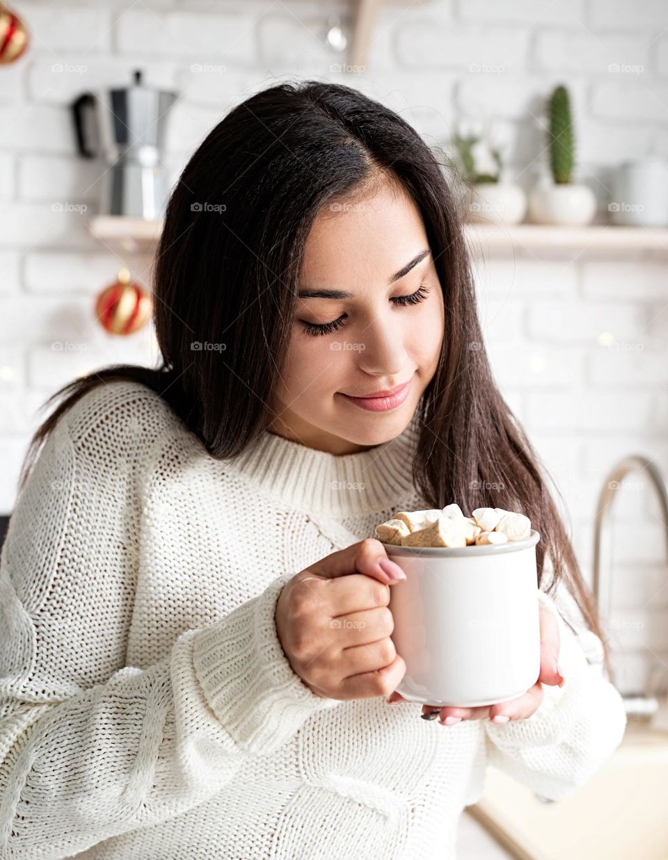 woman with hot drink