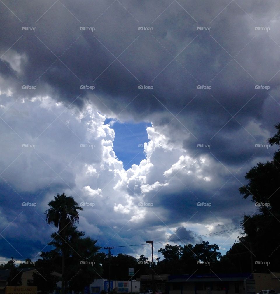 Opening in the clouds