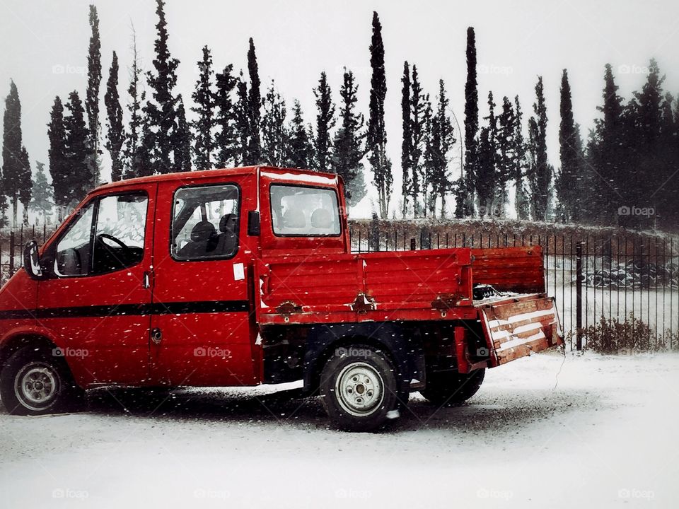 Truck in the wind