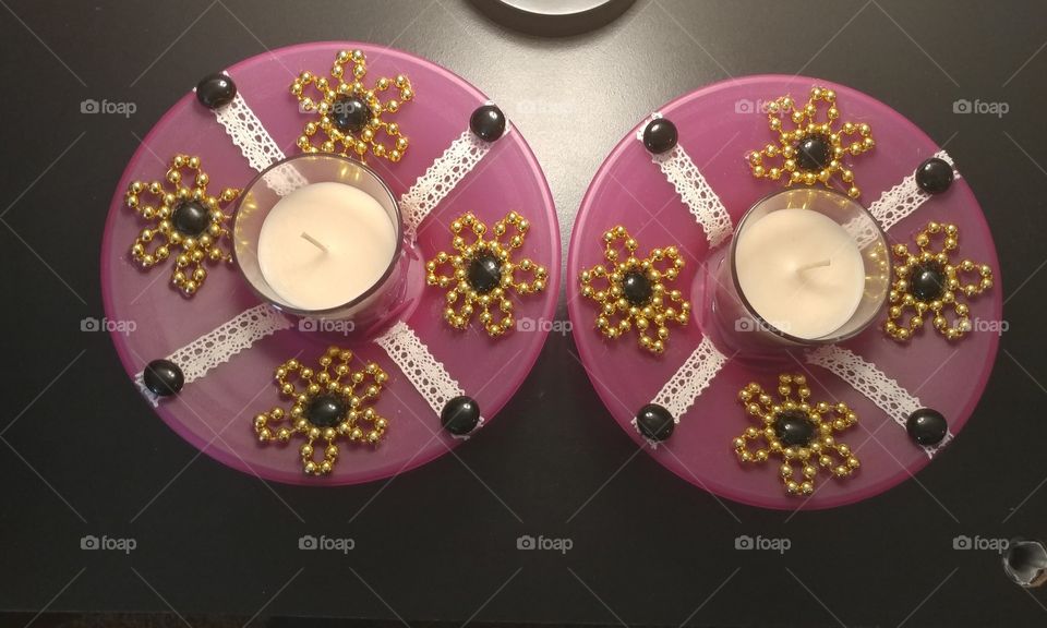 Hand Crafted Candle Holder Set
