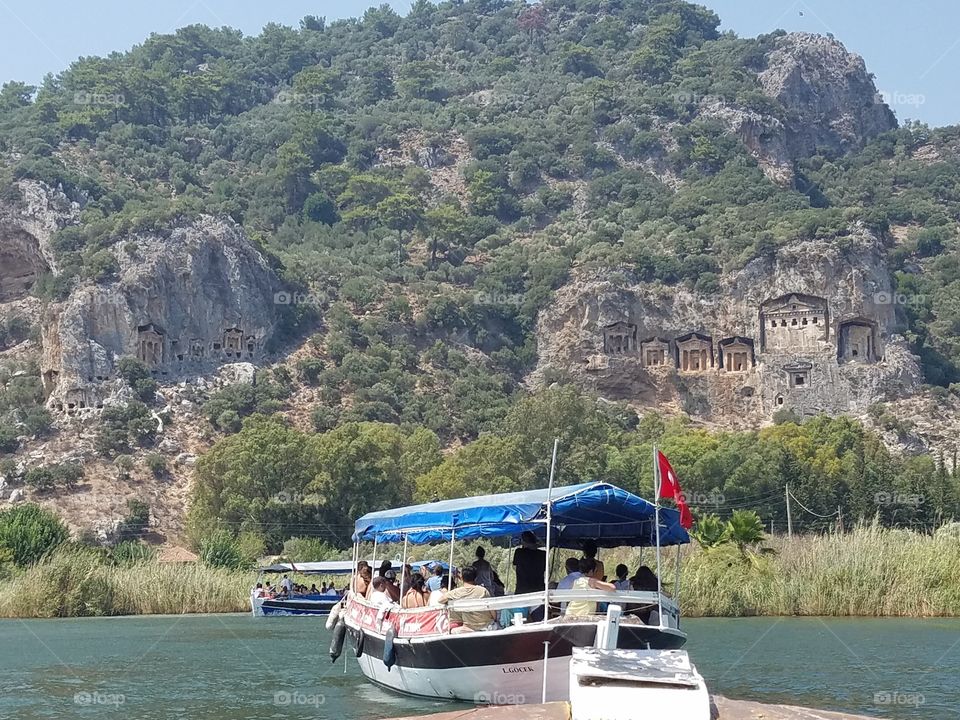 Ancient tombs, Boat tour, Fethiye, Turkey