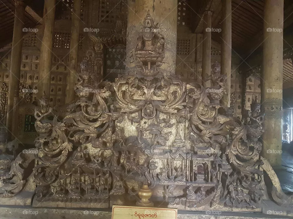 Ancient teak houses in Mandalay city city