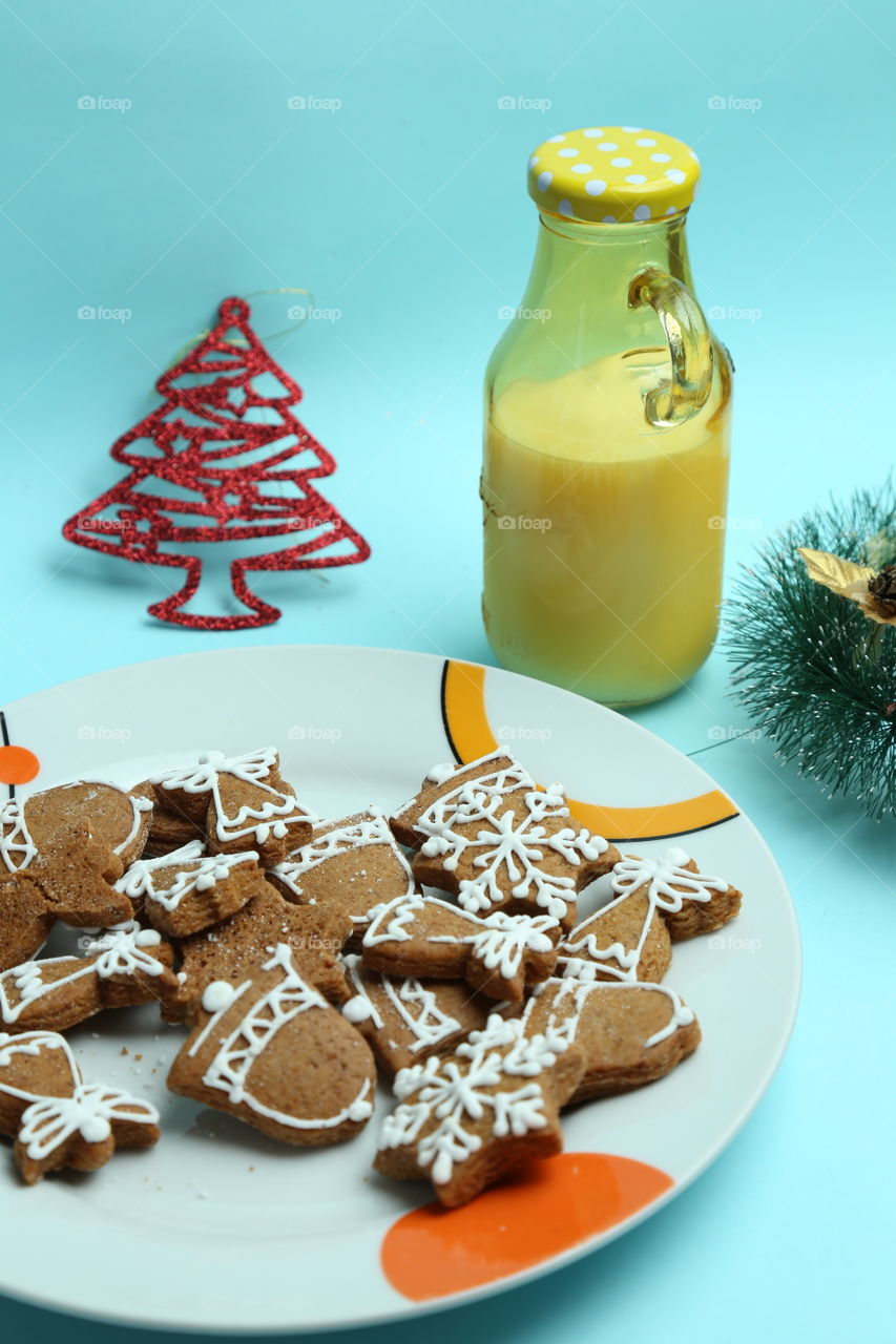 cookies and milk christmas set