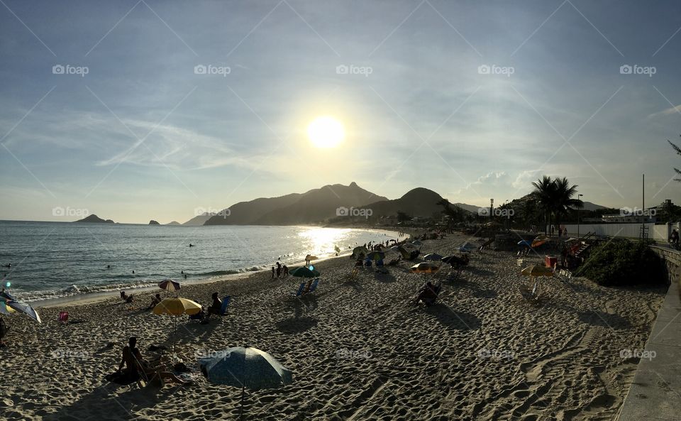 Sunset at Macumba Beach in Rio de Janeiro Brazil 