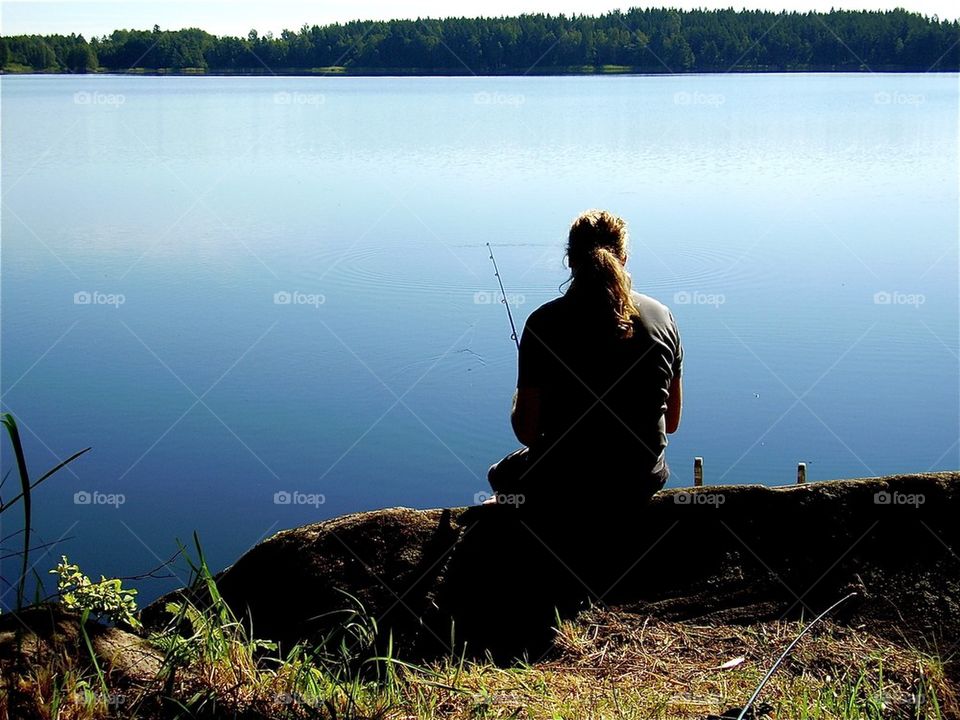 Fishing in the lake