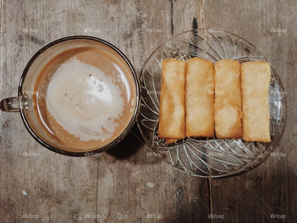 Breakfast with coffee and resol