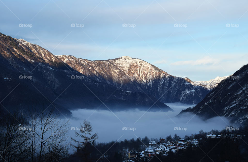 Clouds in the mountains