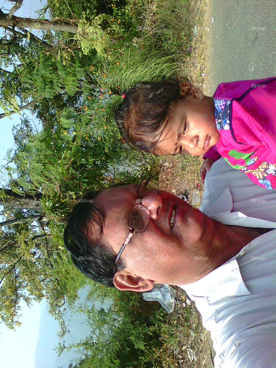 Daughter with father