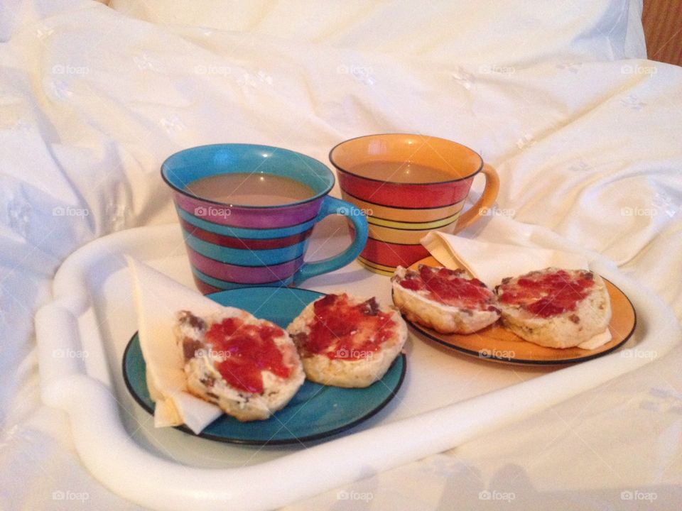 Weekend luxury. Weekend luxury, tea in bed