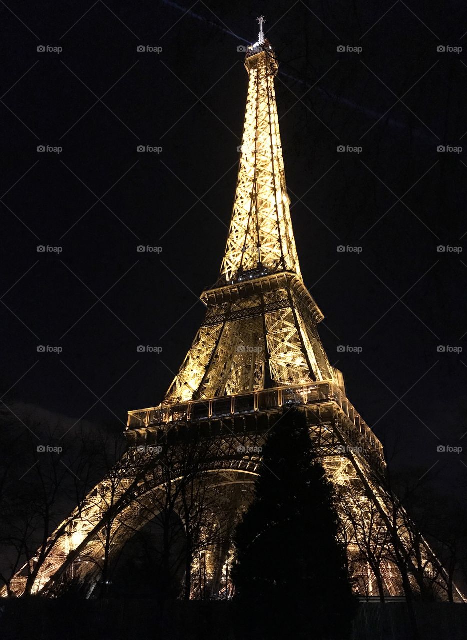 Up close of Eiffel Tower - Paris, France