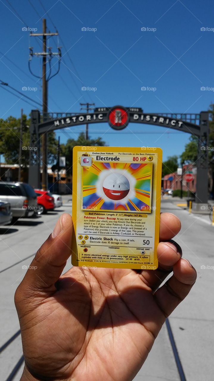 Pokemon card Adventure in downtown historical district