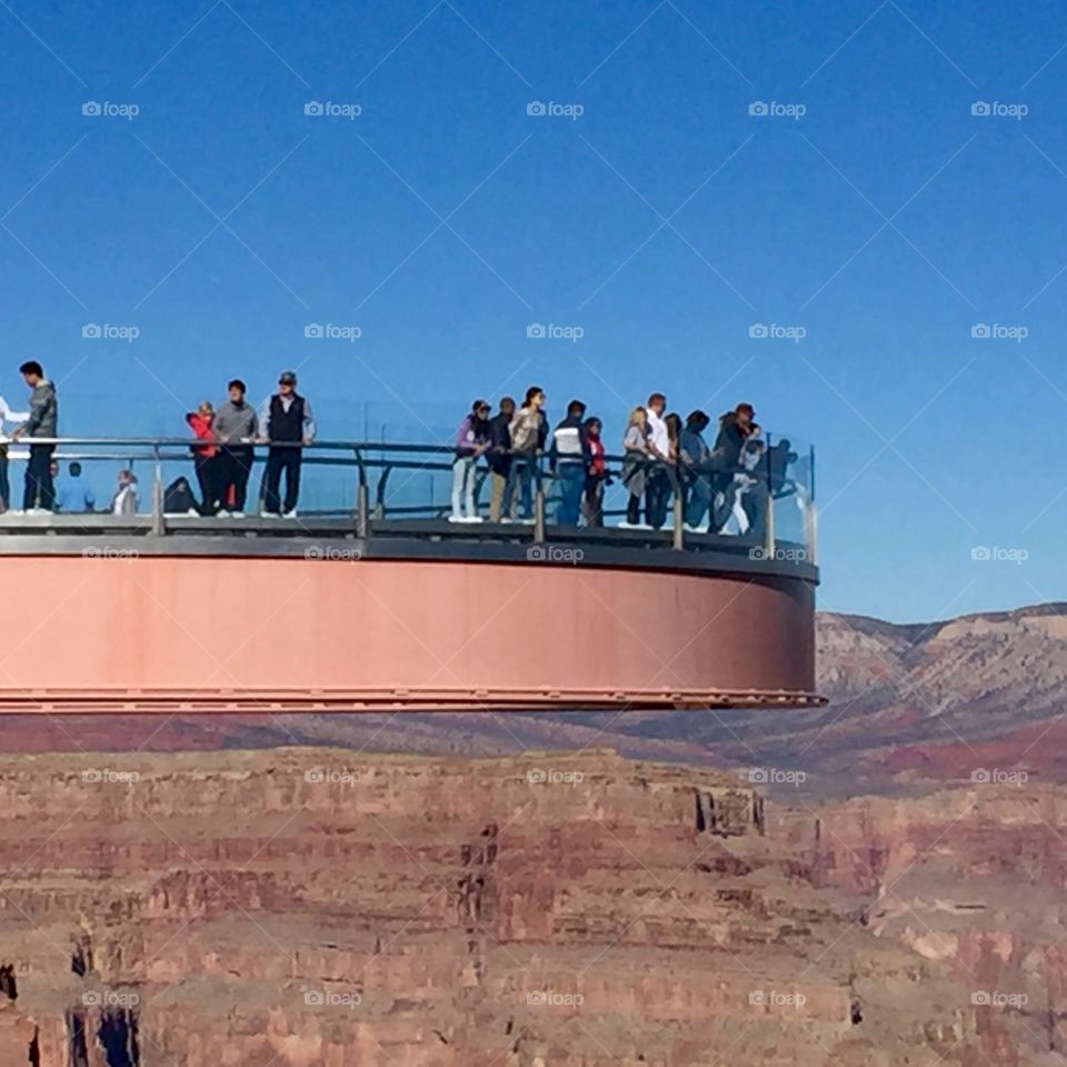 The skywalk on the west rim of the Grand Canyon 