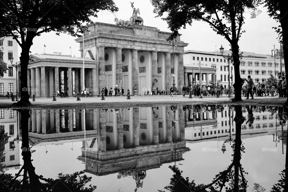 Puddle Reflection in Berlin ... Brandenburg Gates