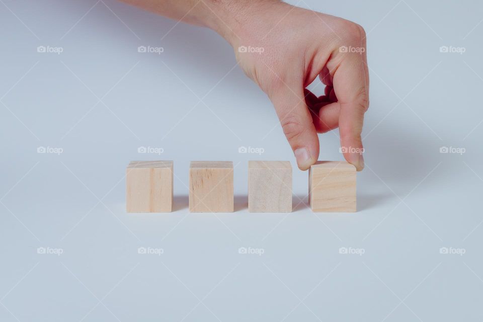 Geometrical: Series of wooden cubes