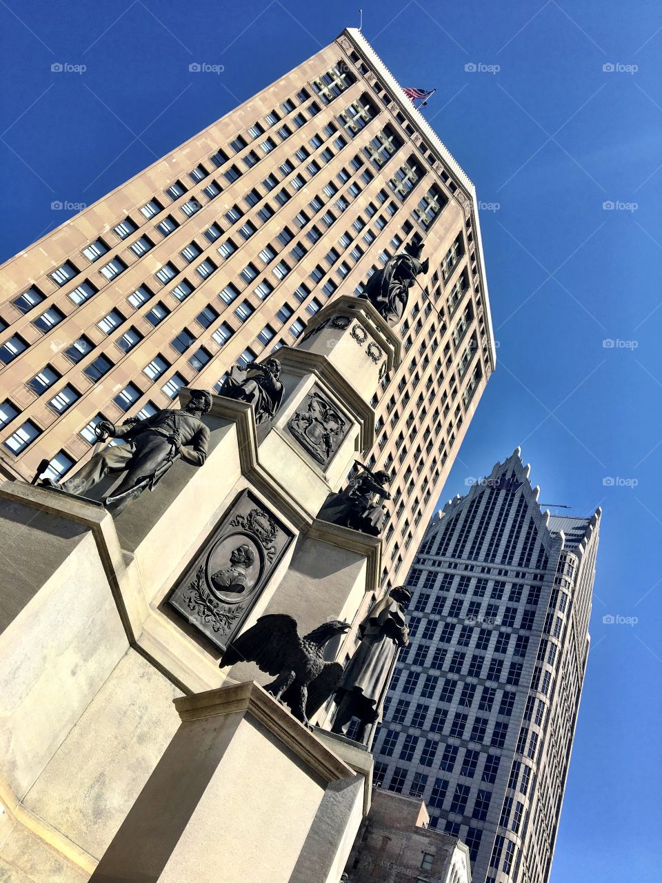 Campus Martius Skyscrapers, Downtown Detroit, MI