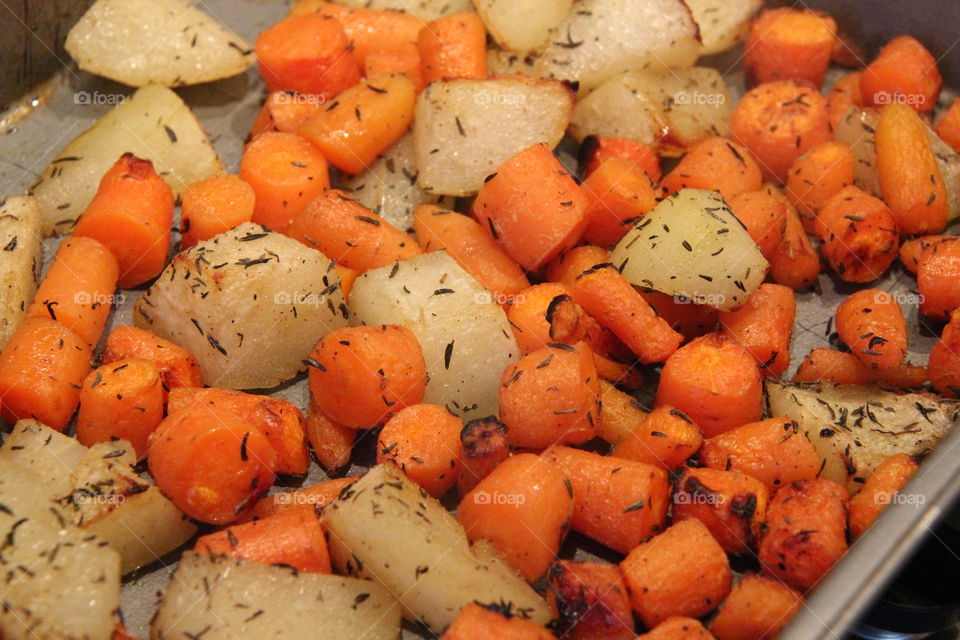 Roasted carrots and parsnips