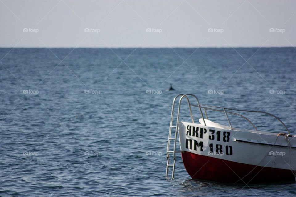 Boat in the open sea 