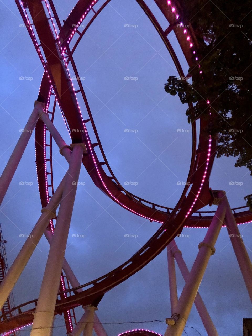 Lit up rollercoaster 