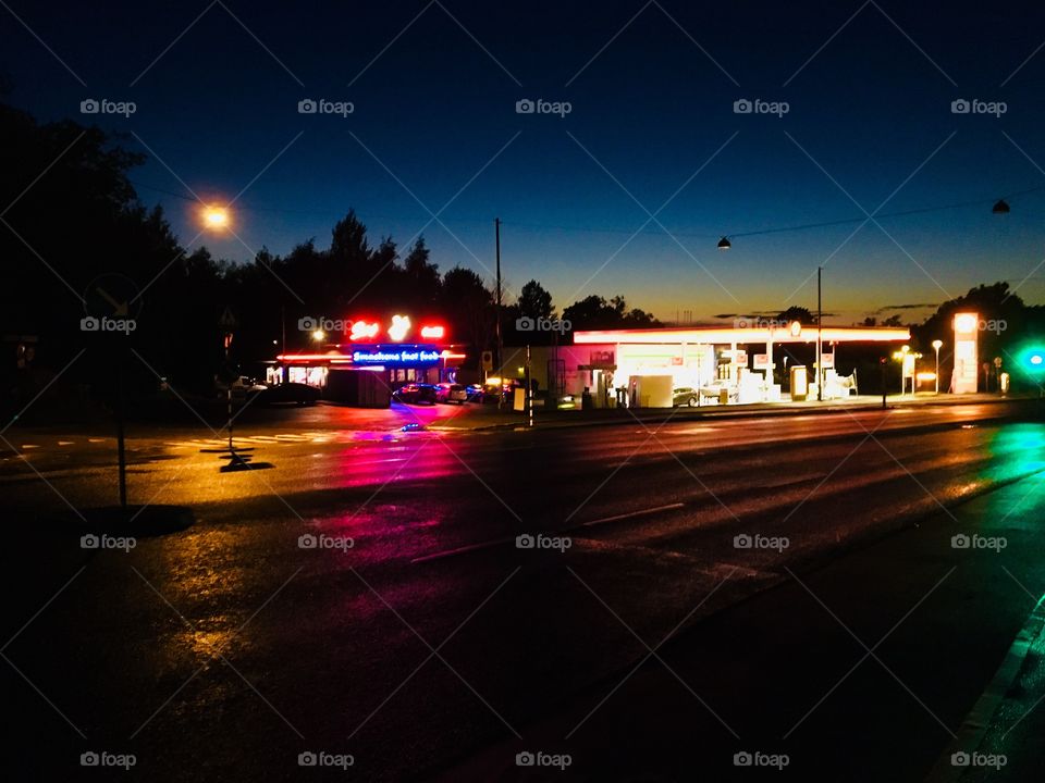 Diner at night