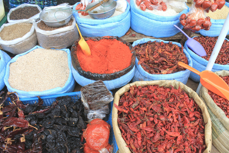 Spices in market for sale