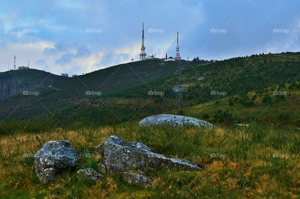 Communication tower in mountain