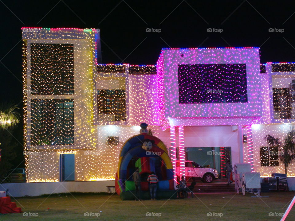 lighting on a wedding venue