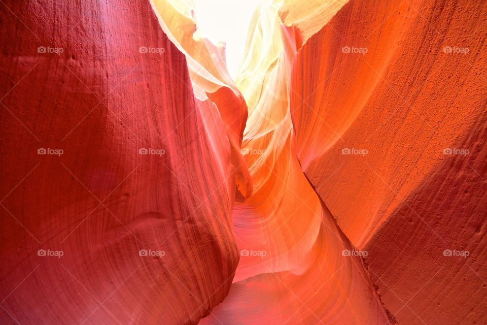 Impressive light and shapes at Antelope Canyon in Utah