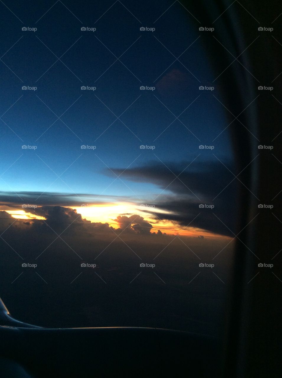 Sunset on the plane