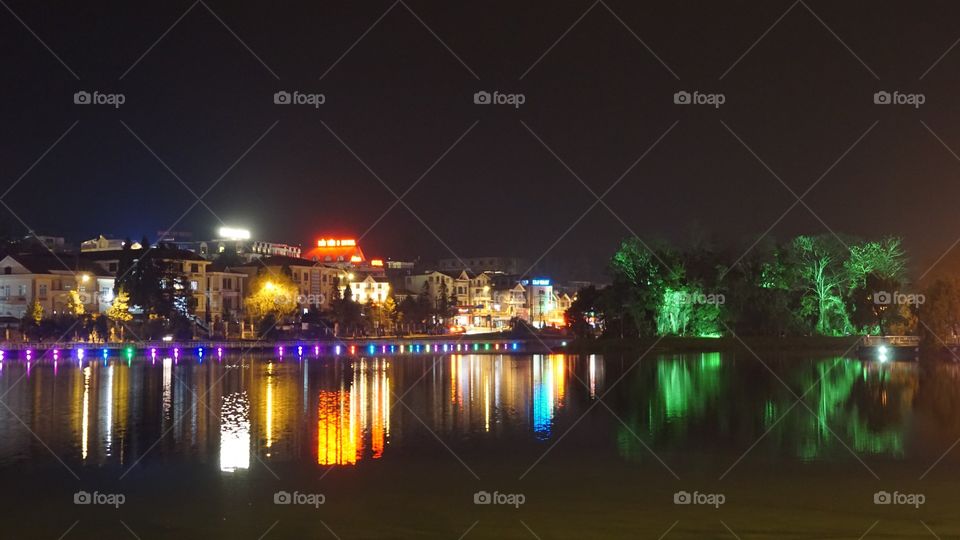SAPA town at night, LAO CAI province, Viet Nam