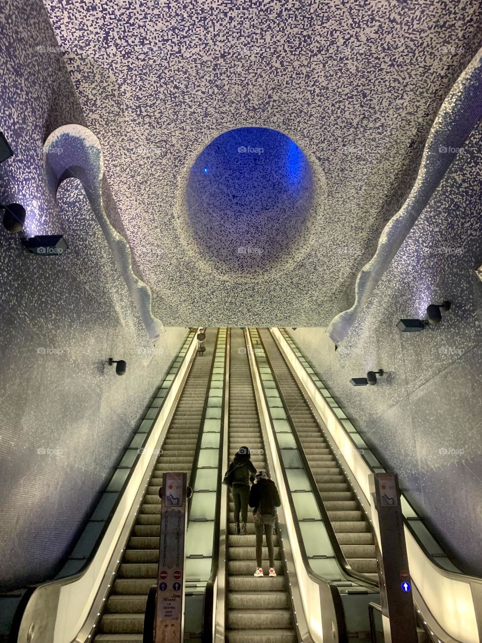 Toledo metro station escalator Napoli