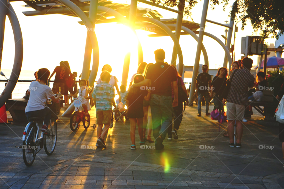 sunset outdoor and people