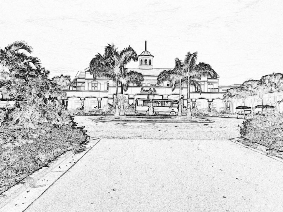 Resort rendering digital sketch