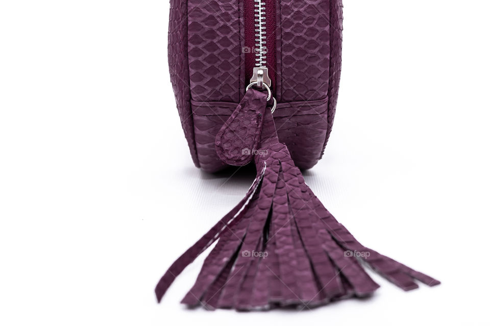 Bag made of python skin.  Handwork.