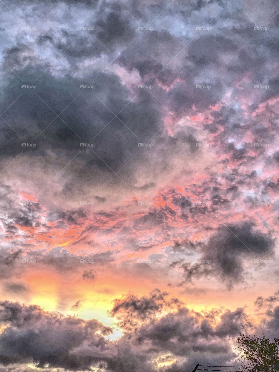 Amazing sunset with stormy clouds