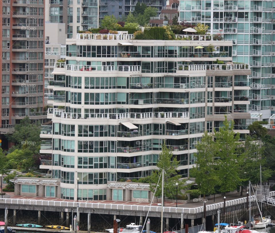 Vancouver condos that look like big ships which compliments city’s unique landscape. 