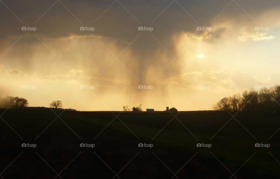 Rain over the farm